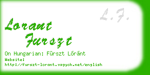 lorant furszt business card